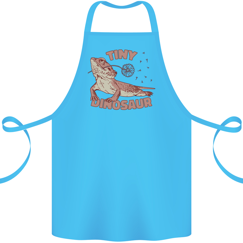 Tiny Dinosaur Funny Bearded Dragon Cotton Apron 100% Organic Turquoise