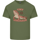 Tiny Dinosaur Funny Bearded Dragon Mens Cotton T-Shirt Tee Top Military Green
