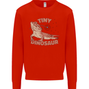 Tiny Dinosaur Funny Bearded Dragon Mens Sweatshirt Jumper Bright Red
