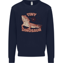 Tiny Dinosaur Funny Bearded Dragon Mens Sweatshirt Jumper Navy Blue