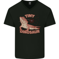 Tiny Dinosaur Funny Bearded Dragon Mens V-Neck Cotton T-Shirt Black