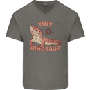Tiny Dinosaur Funny Bearded Dragon Mens V-Neck Cotton T-Shirt Charcoal