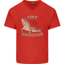 Tiny Dinosaur Funny Bearded Dragon Mens V-Neck Cotton T-Shirt Red