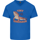 Tiny Dinosaur Funny Bearded Dragon Mens V-Neck Cotton T-Shirt Royal Blue