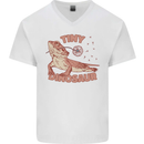 Tiny Dinosaur Funny Bearded Dragon Mens V-Neck Cotton T-Shirt White