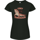 Tiny Dinosaur Funny Bearded Dragon Womens Petite Cut T-Shirt Black