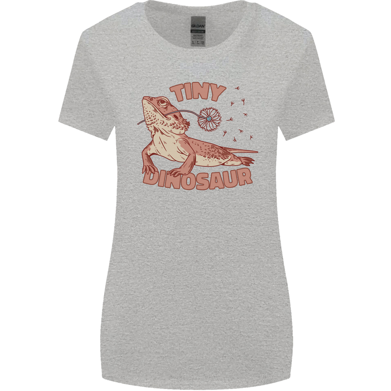 Tiny Dinosaur Funny Bearded Dragon Womens Wider Cut T-Shirt Sports Grey