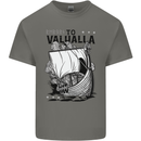 To Valhalla Viking Ship Mens Cotton T-Shirt Tee Top Charcoal