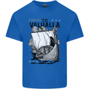 To Valhalla Viking Ship Mens Cotton T-Shirt Tee Top Royal Blue