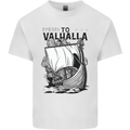 To Valhalla Viking Ship Mens Cotton T-Shirt Tee Top White