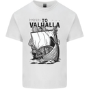To Valhalla Viking Ship Mens Cotton T-Shirt Tee Top White