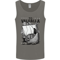 To Valhalla Viking Ship Mens Vest Tank Top Charcoal