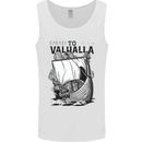 To Valhalla Viking Ship Mens Vest Tank Top White
