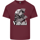 To Valhalla Viking Warrior Odin Mens Cotton T-Shirt Tee Top Maroon