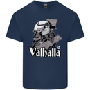 To Valhalla Viking Warrior Odin Mens Cotton T-Shirt Tee Top Navy Blue