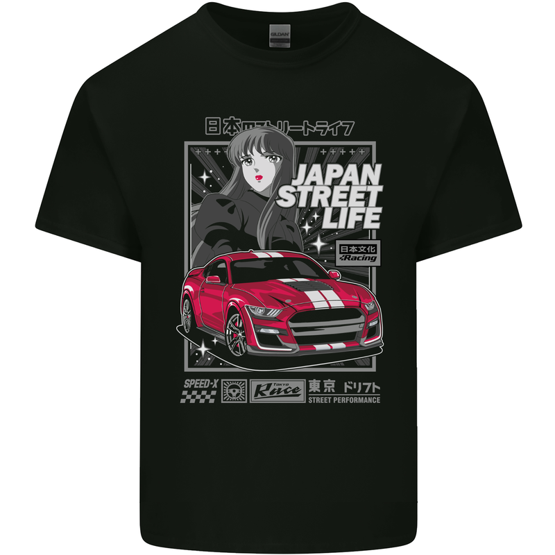 Tokyo Drifting Anime American Muscle Car Japan Kids T-Shirt Childrens Black
