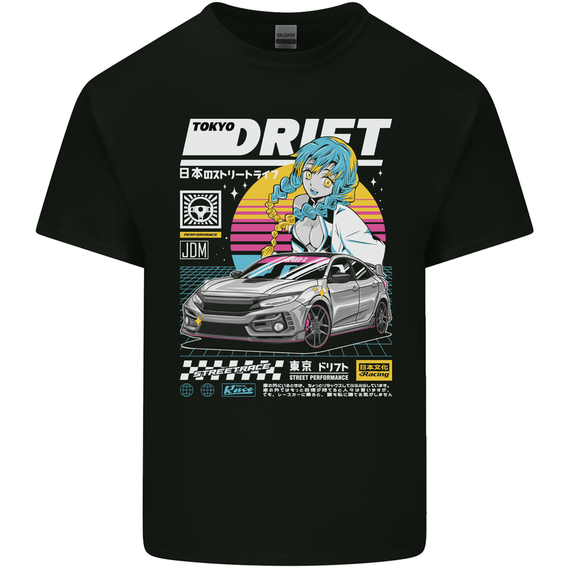 Tokyo Drifting Anime Drift Car Japan Kids T-Shirt Childrens Black