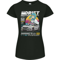 Tokyo Drifting Anime Drift Car Japan Womens Petite Cut T-Shirt Black