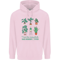 Too Many Plants Funny Gardening Gardener Mens 80% Cotton Hoodie Light Pink