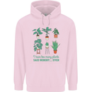 Too Many Plants Funny Gardening Gardener Mens 80% Cotton Hoodie Light Pink
