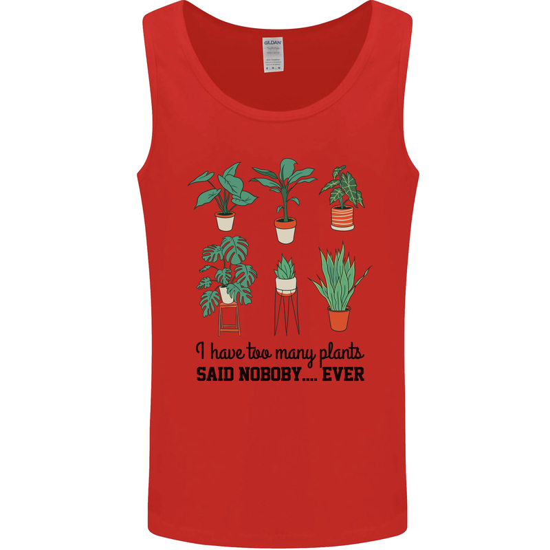 Too Many Plants Said Nobody Ever Gardening Mens Vest Tank Top Red