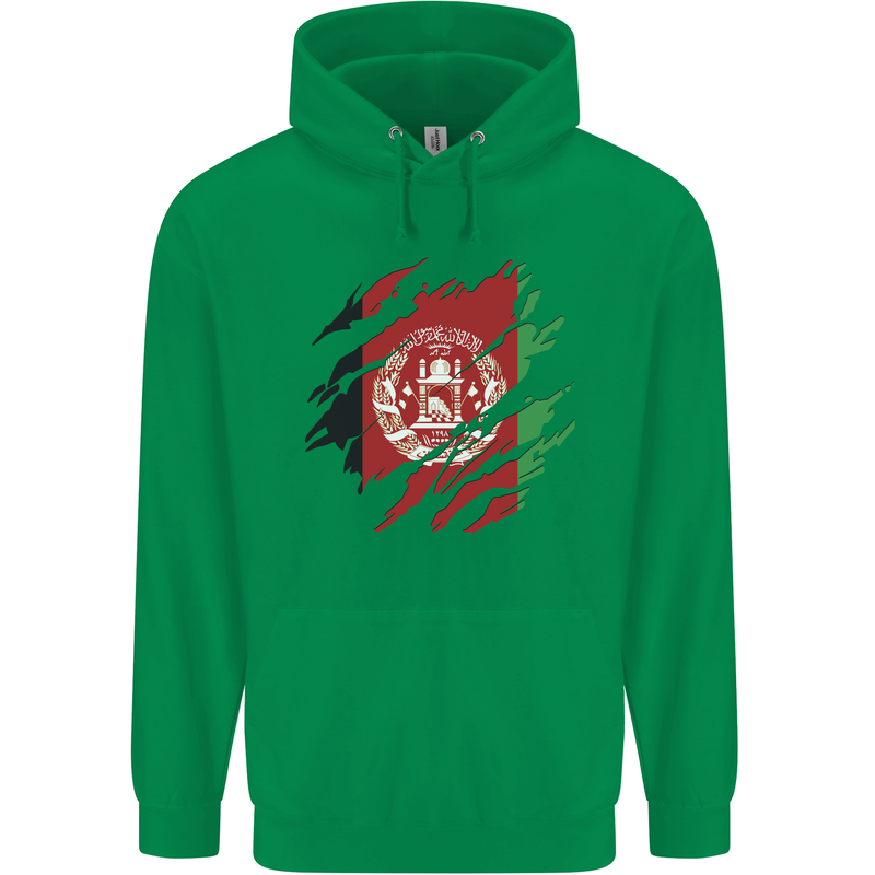 Torn Afghanistan Flag Afghan Day Football Childrens Kids Hoodie Irish Green