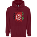 Torn Afghanistan Flag Afghan Day Football Childrens Kids Hoodie Maroon