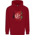 Torn Afghanistan Flag Afghan Day Football Childrens Kids Hoodie Red