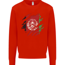 Torn Afghanistan Flag Afghan Day Football Kids Sweatshirt Jumper Bright Red