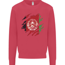 Torn Afghanistan Flag Afghan Day Football Kids Sweatshirt Jumper Heliconia