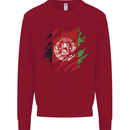 Torn Afghanistan Flag Afghan Day Football Kids Sweatshirt Jumper Red