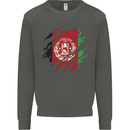 Torn Afghanistan Flag Afghan Day Football Kids Sweatshirt Jumper Storm Grey