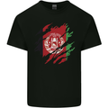 Torn Afghanistan Flag Afghan Day Football Kids T-Shirt Childrens Black
