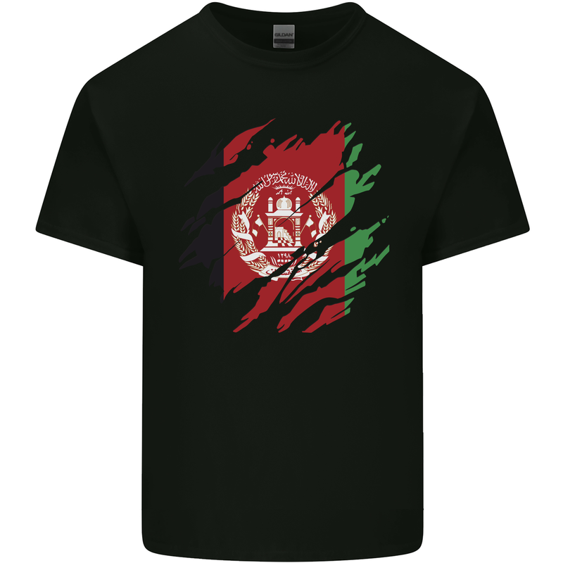 Torn Afghanistan Flag Afghan Day Football Kids T-Shirt Childrens Black