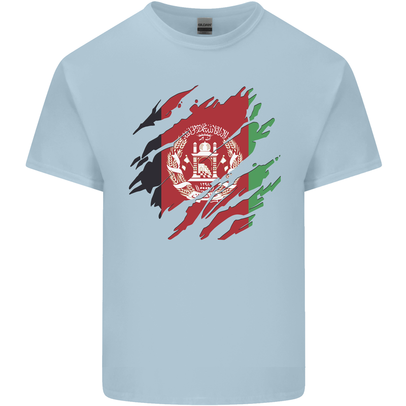 Torn Afghanistan Flag Afghan Day Football Kids T-Shirt Childrens Light Blue