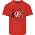 Torn Afghanistan Flag Afghan Day Football Kids T-Shirt Childrens Red