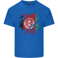 Torn Afghanistan Flag Afghan Day Football Kids T-Shirt Childrens Royal Blue