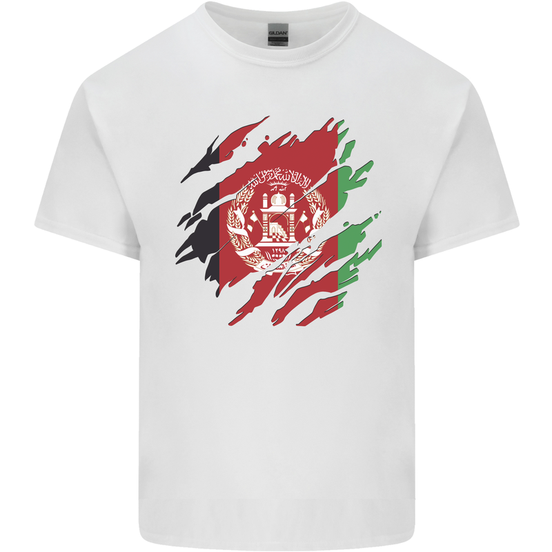 Torn Afghanistan Flag Afghan Day Football Kids T-Shirt Childrens White