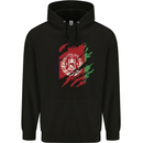 Torn Afghanistan Flag Afghan Day Football Mens 80% Cotton Hoodie Black