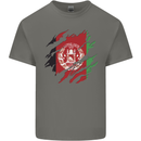 Torn Afghanistan Flag Afghan Day Football Mens Cotton T-Shirt Tee Top Charcoal