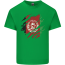 Torn Afghanistan Flag Afghan Day Football Mens Cotton T-Shirt Tee Top Irish Green