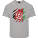 Torn Afghanistan Flag Afghan Day Football Mens Cotton T-Shirt Tee Top Sports Grey