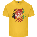 Torn Afghanistan Flag Afghan Day Football Mens Cotton T-Shirt Tee Top Yellow
