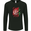 Torn Afghanistan Flag Afghan Day Football Mens Long Sleeve T-Shirt Black