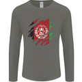 Torn Afghanistan Flag Afghan Day Football Mens Long Sleeve T-Shirt Charcoal