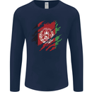 Torn Afghanistan Flag Afghan Day Football Mens Long Sleeve T-Shirt Navy Blue