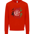 Torn Afghanistan Flag Afghan Day Football Mens Sweatshirt Jumper Bright Red