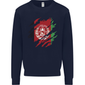 Torn Afghanistan Flag Afghan Day Football Mens Sweatshirt Jumper Navy Blue
