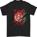 Torn Afghanistan Flag Afghan Day Football Mens T-Shirt 100% Cotton Black