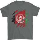 Torn Afghanistan Flag Afghan Day Football Mens T-Shirt 100% Cotton Charcoal